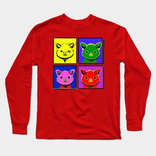 Cute Animals Andy Warhol Style Long Sleeve T-Shirt